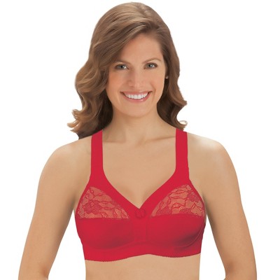 Glamorise Womens MagicLift Natural Shape Support Wirefree Bra 1010 Red  Violet 42B