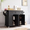 Whizmax Kitchen Island Car with Storage, Wood Top Rolling Mobile Carts on Wheels with Drawer and Storage Cabinet - 3 of 4