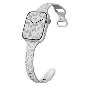 HTUTWOO Small Waist Leopard Silicone Apple Watch Strap, Sport Band 38/40/41/42/44/45/49mm for iWatch Series 11 10 9 8 7 6 5 4 3 2 1 SE Ultra - 1 of 4