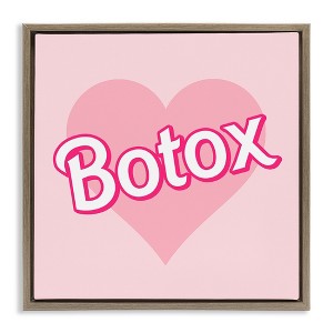 Stupell Industries Pink Heart Botox Floating Frame Canvas Art, Brown, 25" x 25" - 1 of 4