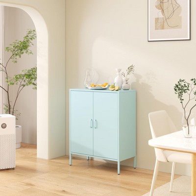 Locker Cabinet, Morden Locker Storage Cabinets with Legs,2 Doors Sideboard with Adjustable Shelves for Living Room,Kitchen Pantry