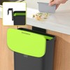 SEVOBAL 1Gal Kitchen Compost Bin Hanging Trash Can with Lid Stainless Steel Garbage Can Kitchen Cabinet Door Mounted Trash Can, Black, 8.9"*5.4"*9" - 2 of 4