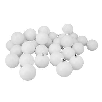 Northlight 60ct Shatterproof Shiny Christmas Ball Ornament Set 2.5" - White