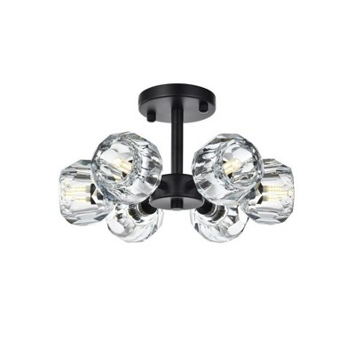 Elegant Lighting Eren 6 - Light Flush Mount in  Black
