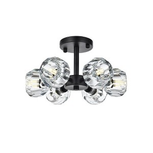 Elegant Lighting Eren 6 - Light Flush Mount in  Black - 1 of 4