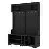 INFURNIC Decorative Storage Cabinets Modern Hallway Coat Rack with Metal Hooks and Shoe Cubbies for Entryway, Black, 59.1"*15.7"*77.3" - 4 of 4