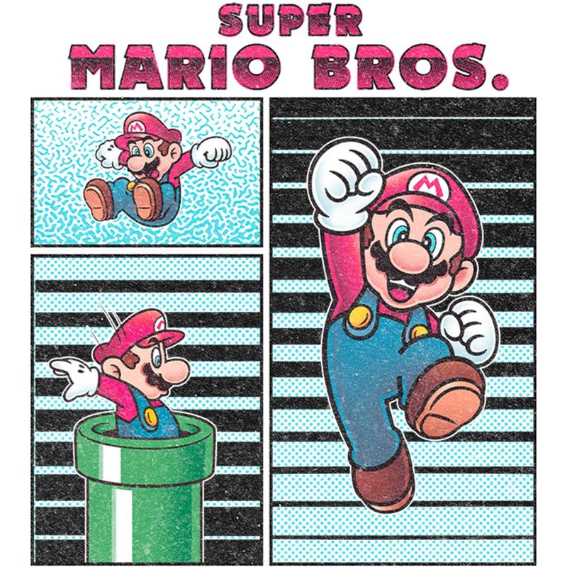 Men's Nintendo Retro Mario Panels Baseball Tee, 2 of 5
