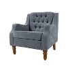 VYNXARIA Grey Accent Chair with Footrest - Elegant Tufted Armchair for Any Space - 2 of 4