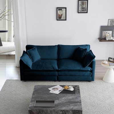 NicBex Couches for Living Room 41.4" Single Deep Seat Sofa Chenille Upholstered Armchair 1 Seater Reading Chair With 1 Pillow for Bedroom