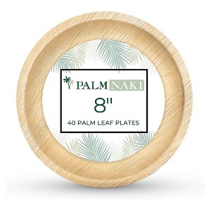 Palm Naki Round Palm Leaf Bowls (40 Count) - Compostable, Biodegradable - 1 of 4