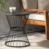 NAYSAYE Patio End Table Lassen 16 Inch Side Table with Hourglass Design for Outdoor Use, Black, 16.25"*16.25"*21" - 2 of 4