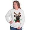 Christmas Reindeer Pug Adorable Sweatshirt for Men or Women Brisco Brands - 3 of 4