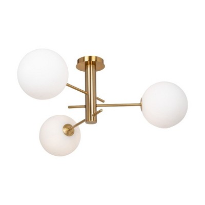 Artcraft Lighting Bonita 3 - Light Semi-Flush Mount in  Brass