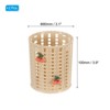 Unique Bargains Plastic Cute Cherry Decor Cylindrical Pencil Holder Brown 3.1x3.1x3.9 Inch - 2 of 4