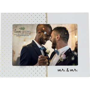 Pavilion Gift Company - Mr. & Mr. - 7.5" x 5.5" MDF Frame (Holds 6" x 4" Photo) - Single Image Frames - 1 of 4