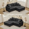 Whisen 2-Seater L-Shaped Corduroy Chaise Sofa with Reversible Cushion, Storage Pocket and USB-C Charging Port, Left/Right Convertible - 4 of 4