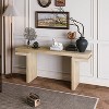 HDZNVF 66in Extra Wide Real Wood Veneered Console Table, Minimalist Sofa Table Behind Couch, Distressed Oak - 3 of 4