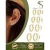 Small Gold Silver Hoop Earrings Set for Women -14K Gold Plated Earring Stack Cartilage Multiple Piercing Lightweight 4Pairs - 4 of 4