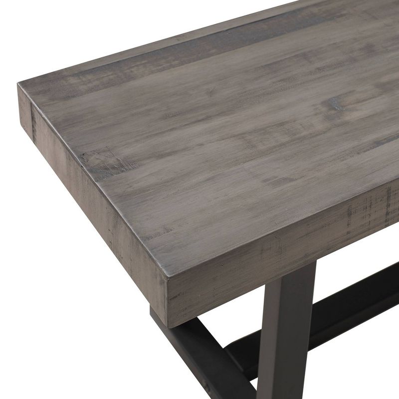 Modern Farmhouse 60" Solid Wood Distressed Plank Top Dining Bench - Saracina Home, 5 of 10