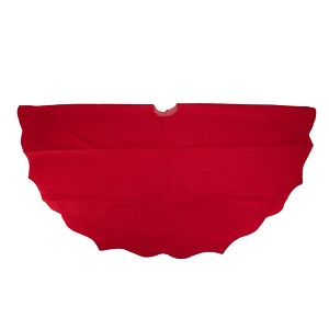 Northlight Scalloped Edge Christmas Tree Skirt - 48" - Red - 1 of 3