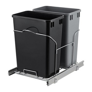 COZONY Double Trash Can Pullout for Under Kitchen Cabinets, 2 x 25/35QT Garbage & Recycling Bins with Quiet Steel Slides - 1 of 4