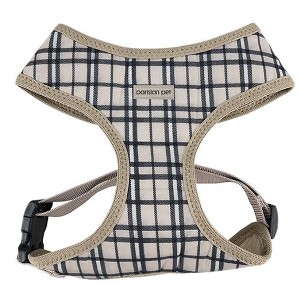 Parisian Pet 'Freedom Harness Khaki Plaid' for Dogs & Cats – Comfortable and Adjustable Dog Harness, Stylish Khaki Plaid Design - 1 of 2