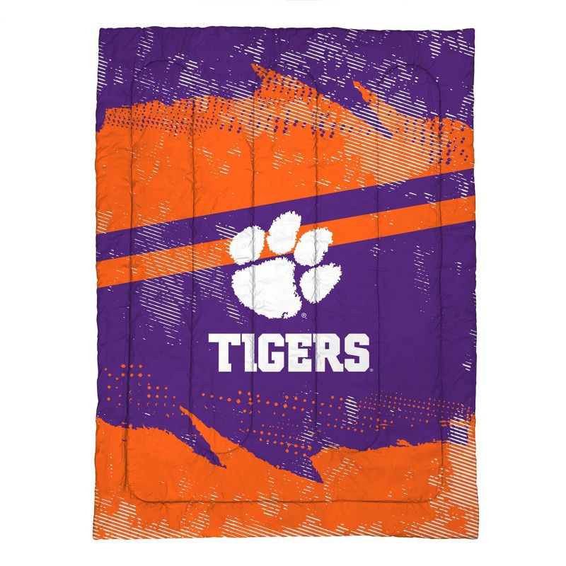 NCAA Clemson Tigers Slanted Stripe Twin Bedding Set in a Bag - 4pc, 2 of 4