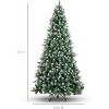 Pre-Lit Flocked Artificial Christmas Tree with Pine Cones,Full Natural Look Hinged Branch Xmas Tree for Home Office,Holiday Premium Stand - 2 of 4
