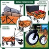 Lyngins Lightweight Collapsible Wagon with 3-Pcs Waterproof Liner & Cover Set, Dual-Layer Storage All-Terrain Wagons Carts Foldable for Garden & Beach - 2 of 4