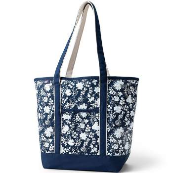 Lands' End Extra Large Open Top Long Handle Canvas Tote Bag