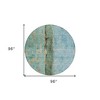 Blue And Gold Abstract Washable Indoor Outdoor Area Rug - 3 of 4