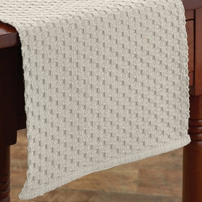 Cream Woven Cotton Table Runner 13" x 54"