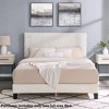 NicBex Queen Plush 3D Upholstered Bed Frame,Platform Bed Frame with Adjustable Headboard,Wood Slats Support,Easy Assembly,No Box Spring Needed,White - 2 of 4