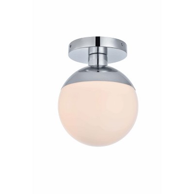 Eclipse Chrome and Frosted Glass Flush Mount Light