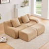 Aukfa Modular Teddy Fabric Sofa,Convertible Modular Sectional Sofa Set with 2 Ottomans, 2-Seats Soft Boneless Design for Living Room - 3 of 4