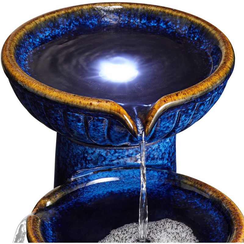 John Timberland Modern Outdoor Floor Water Fountain with Light LED 26 3/4" High Cascading Bowls for Yard Garden Patio Deck, 3 of 10