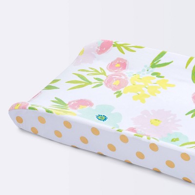 Plush Changing Pad Cover Floral - Cloud Island™ Gold