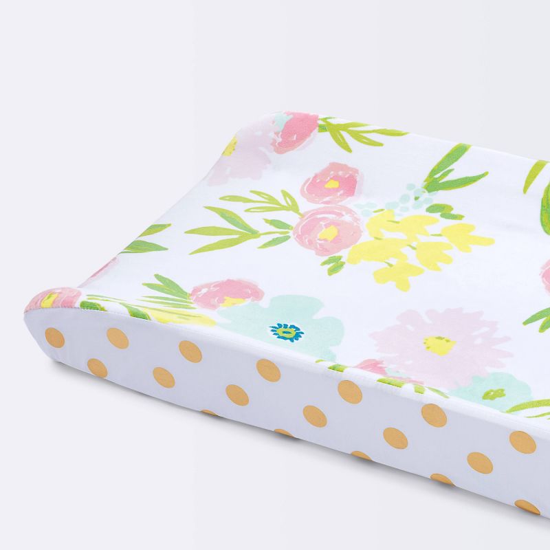 Plush Changing Pad Cover Floral - Cloud Island&#8482; Gold, 1 of 11