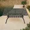 CLIHOME 59" Outdoor Cast Aluminum Rectangular Dining Table with Umbrella Hole - 2 of 4