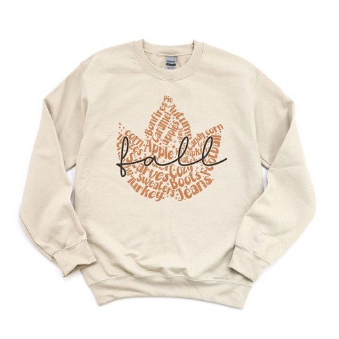 Simply Sage Market Women's Graphic Sweatshirt Cursive Fall Leaf