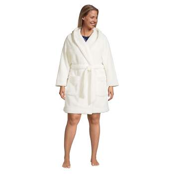 Lands' End Women's Plus Size Cotton Terry Long Spa Bath Robe - 1x