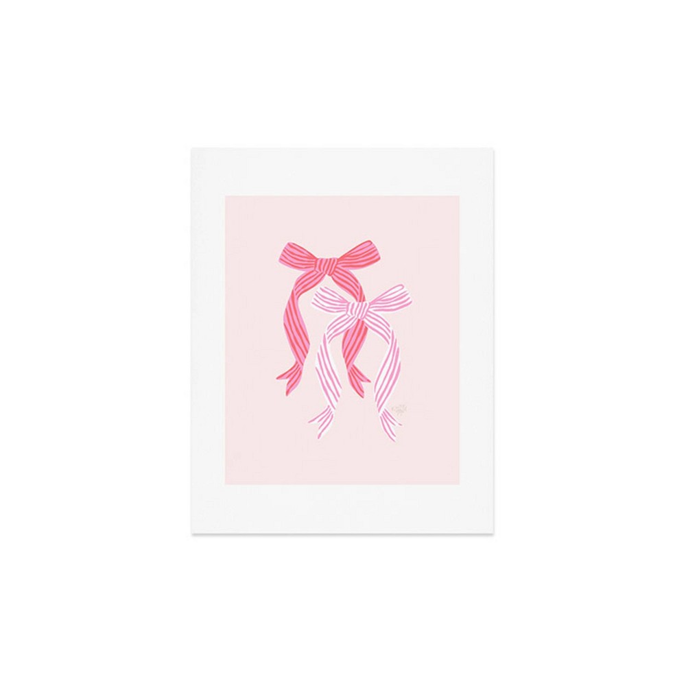 Photos - Wallpaper Deny Designs 11"x14" KrissyMast Striped Bows in Pinks Unframed Art Print
