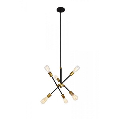 Elegant Lighting Axel 6 Lights Black Pendant