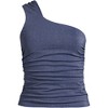 Lands' End Women's Chlorine Resistant Shine Shirred One Shoulder Tankini Swimsuit Top - 3 of 4