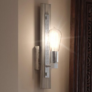 Urban Ambiance Luxury Urban Loft Wall Light,  16.75"H x 4.75"W,  Galvanized Steel Finish, UHP3340 - 1 of 4