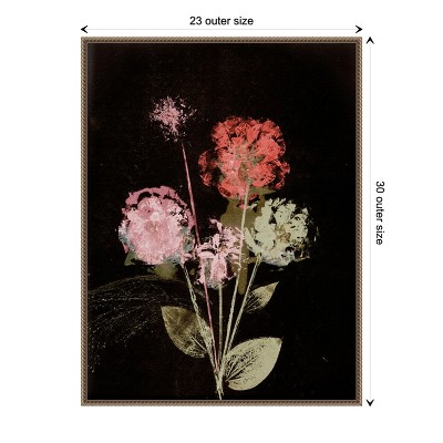 Large Beaded Framed Abstract Floral Canvas Wall Art