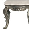 28" Miliani Accent Table Natural Marble Top and Antique Bronze Finish - Acme Furniture - 2 of 4