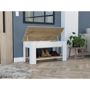 Sapphtopaz Storage Bench Shoe Rack Modern Rectangle Stools Bench with Storage for Entryway - 1 of 4