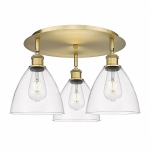 Bristol Glass - 3 Light Flush Mount In Industrial Style-10 Inches Tall and 19.25 Inches Wide - 1 of 1