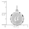Black Bow Jewelry Sterling Silver, Sarah Collection 15mm Brocaded Disc Initial A Pendant - 4 of 4